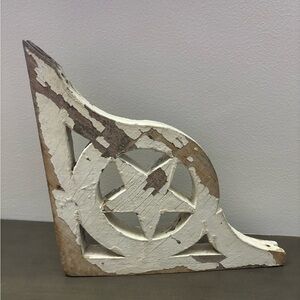 Salvaged Architectural Rare Antique Wooden Star Corbel